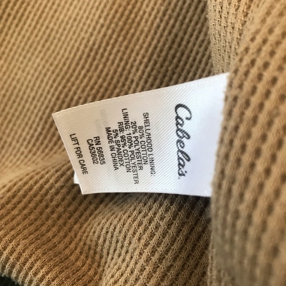 CABELAS FULL ZIP INSULATED HOODIE MEN's size EXTRA LARGE TALL DARK GREEN Warm - Picture 8 of 8